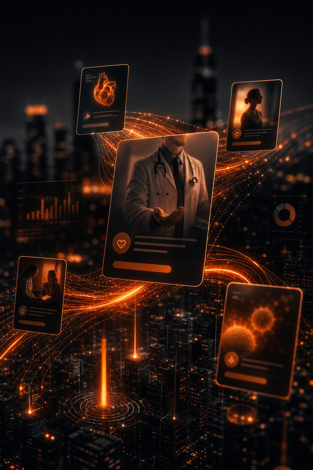 Healthcare advertising analytics glow