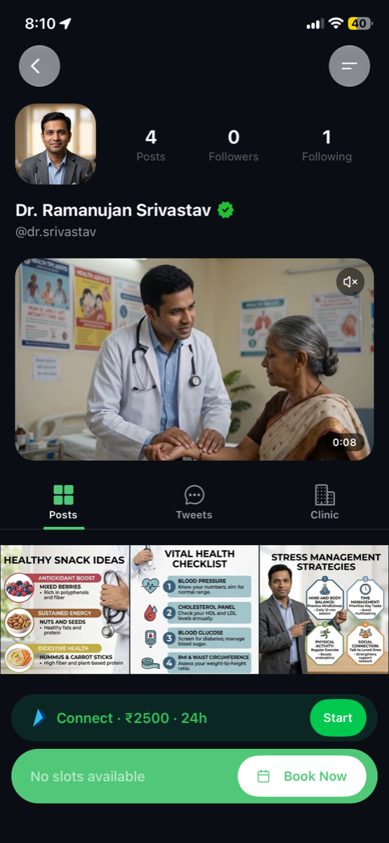 Patient-facing doctor profile in the Treato mobile app